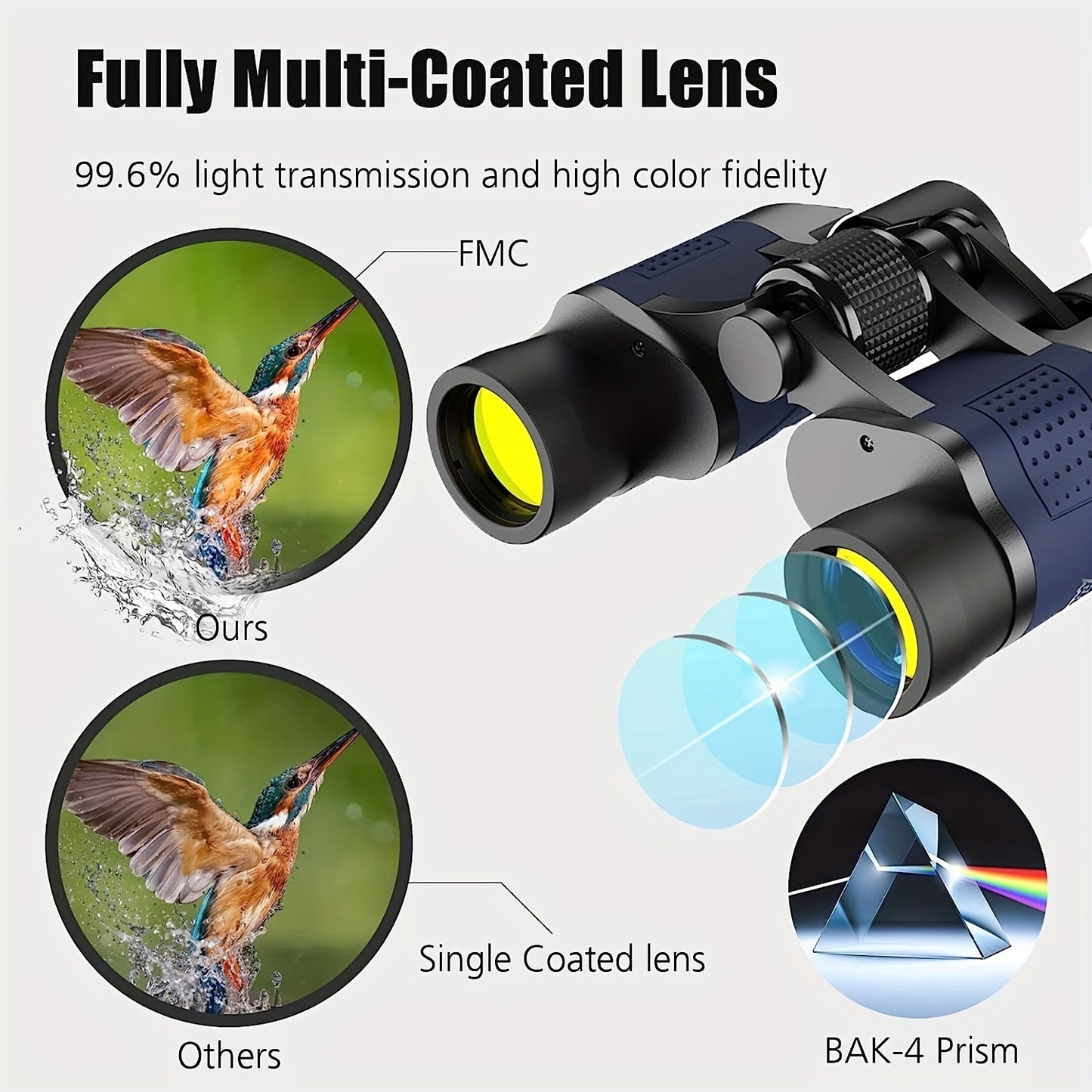 60x60 High Power Binoculars With Coordinates Portable Telescope LowLight Night Vision For Hunting Sports Travel Sightseeing