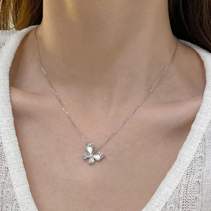 Zircon Butterfly Necklace Simple All-match Necklace Fashion Temperament Clavicle Chain