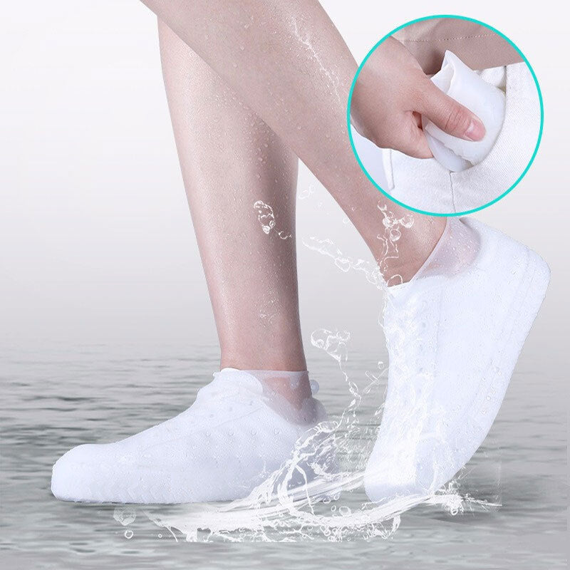 Vintage Rubber Boots Reusable Latex Waterproof Rain Shoes Cover Non-Slip Silicone Overshoes Boot Covers Unisex Shoes Accessories