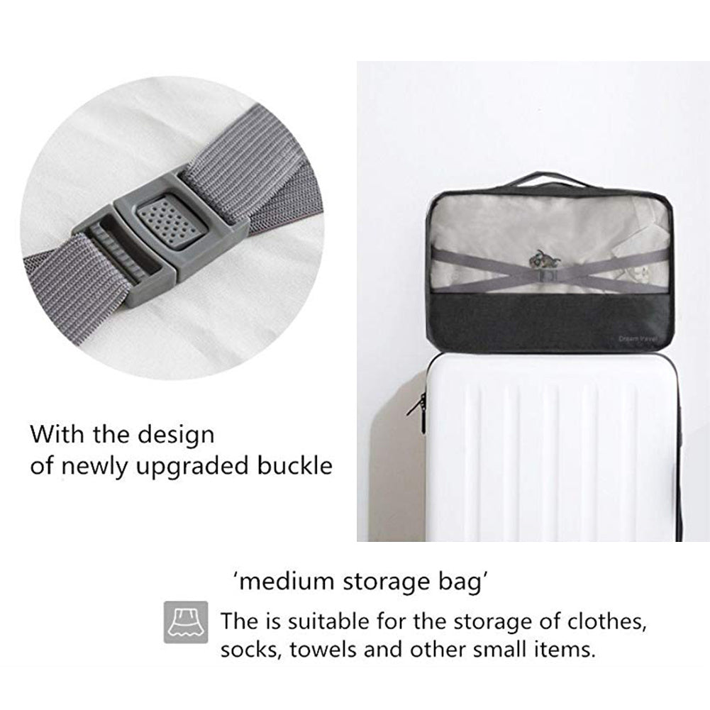 7pcs Packing Cubes Luggage Storage Organiser Travel Compression Suitcase Bags