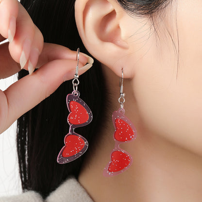 Creative Cute Transparent Acrylic Love Heart Earrings