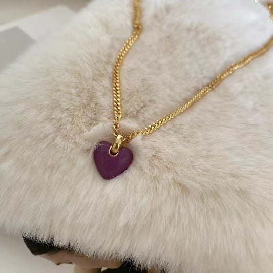 Purple Love Necklace Light Luxury Minority High-end Design
