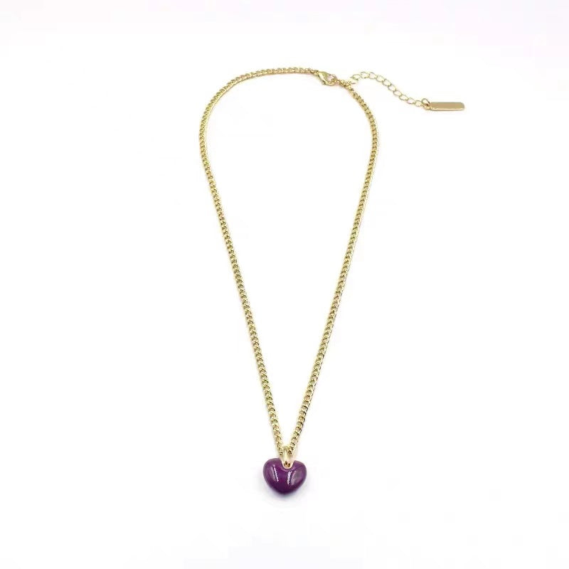 Purple Love Necklace Light Luxury Minority High-end Design