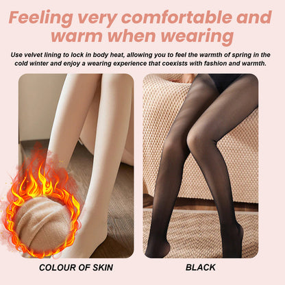 Thermal Pantyhose Fleece-lined Thickened Anti-snagging One-piece Trousers