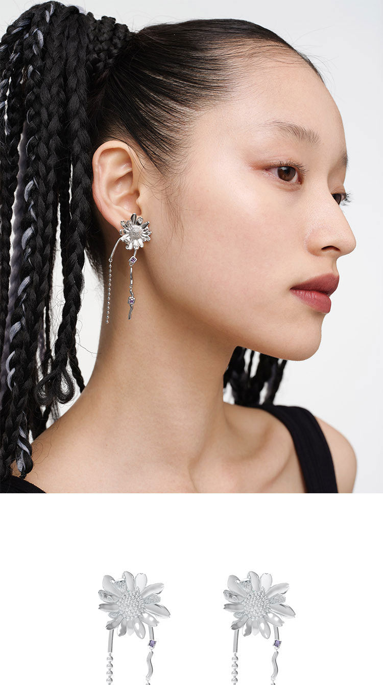 New Daisy Double Chain Earrings